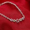 Fashion Popular Brass Cable Chain Flower Cubic Zirconia Necklace Jewelry NJEW-BB00228-4