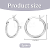 12 Pairs Brass Hoop Earrings for Women EJEW-PH0001-42-2