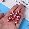 Opaque Striped Acrylic Beads MACR-S373-27A-01-7