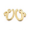 Golden Plated Alloy Letter Pendants PALLOY-J718-01G-U-1