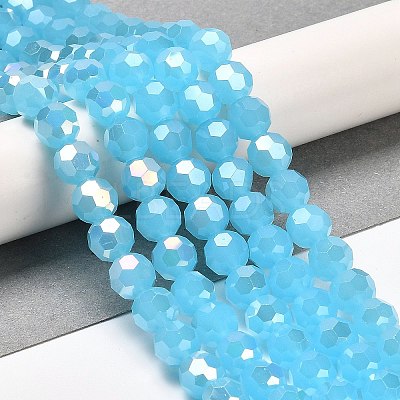 Imitation Jade Glass Beads Stands EGLA-A035-J8mm-B04-1