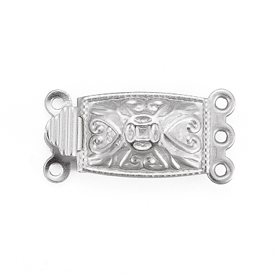 Tarnish Resistant 304 Stainless Steel Box Clasps STAS-P249-02P-1