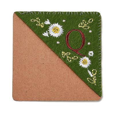 4Pcs Letter Personalized Hand Embroidered Corner Bookmarks JX587Q-1