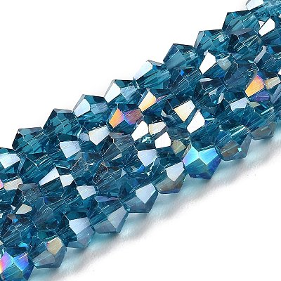 Transparent Electroplate Glass Beads Strands EGLA-A039-T2mm-B01-1