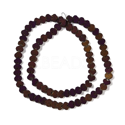 Electroplated Natural Lava Rock Beads Strands G-Q1009-G01-02-1