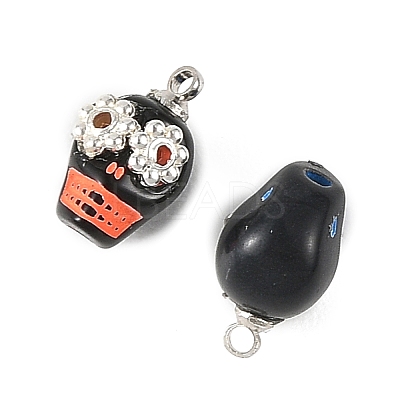 Halloween Opaque Acrylic & Alloy Pendants PALLOY-JF05969-01-1