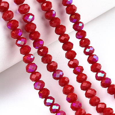 Electroplate Opaque Solid Color Glass Beads Strands EGLA-A034-P3mm-L21-1