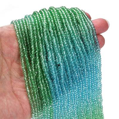 Transparent Painted Glass Beads Strands X1-DGLA-A034-T2mm-A17-1