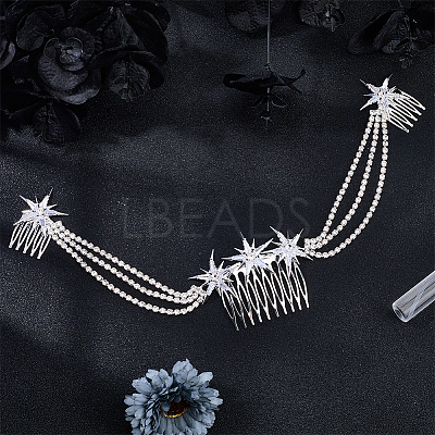 Alloy Rhinestone Hair Combs MRMJ-WH2007-031P-1