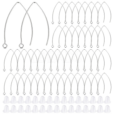 200Pcs 304 Stainless Steel Earring Hooks STAS-BBC0004-46-1