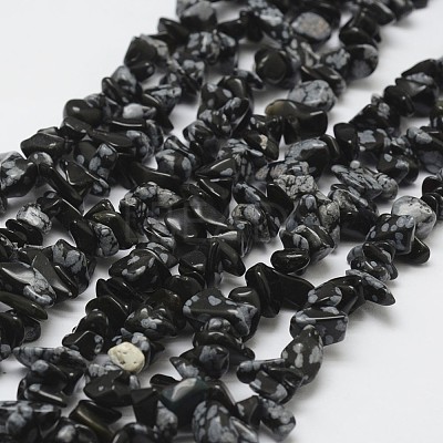 Natural Snowflake Obsidian Beads Strands G-F328-10-1