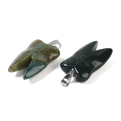 Natural Indian Agate Pendants G-G115-01H-1