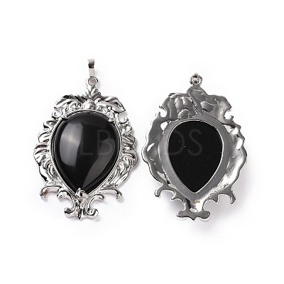 Natural Obsidian Big Pendants G-P496-01P-17-1