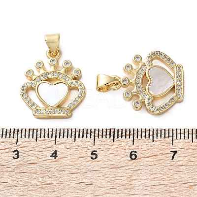 Brass Micro Pave Cubic Zirconia Pendants KK-U070-21G-1