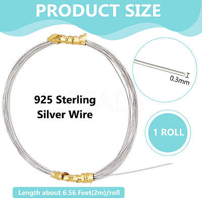 1 Roll 925 Sterling Silver Wire STER-BC0001-03C-1