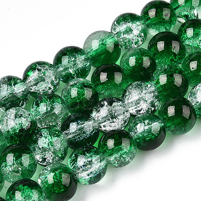 Baking Paint Crackle Glass Bead Strands CCG-S001-8mm-19-1