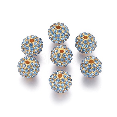 Alloy Rhinestone Beads RB-A034-10mm-A04G-1