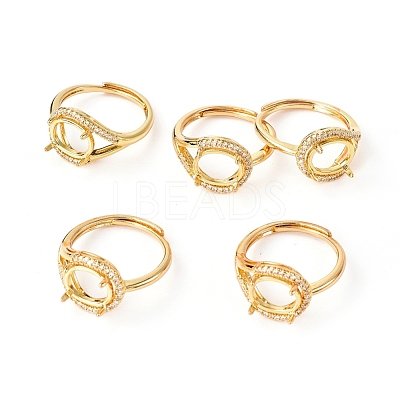 Adjustable Brass Solitaire Ring Settings KK-L193-02G-1