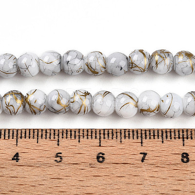 Baking Paint Glass Beads Strands DGLA-N003-6mm-B01-1
