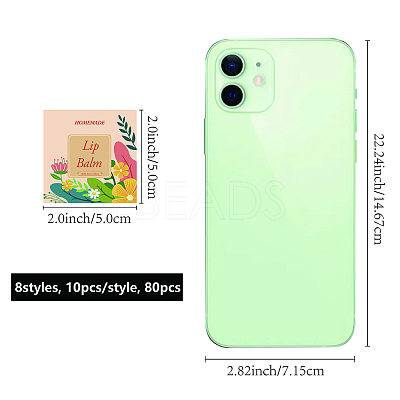 80Pcs 8 Style Lip Balm DIY Label Sticker DIY-CP0007-95B-1
