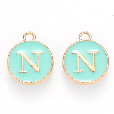 Golden Plated Alloy Enamel Charms X-ENAM-S118-05N-1