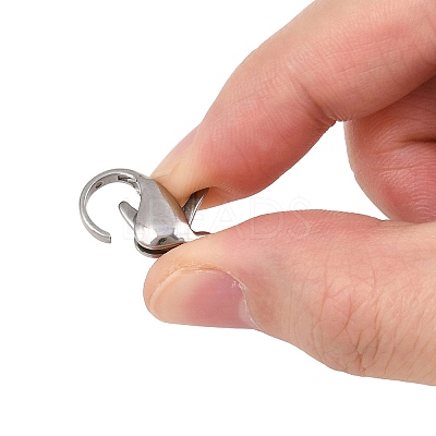 Tarnish Resistant 304 Stainless Steel Lobster Claw Clasps X-STAS-G035-H-1