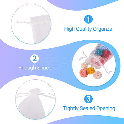 50Pcs Organza Bags Jewellery Storage Pouches Wedding Favour Party Mesh Drawstring Gift OP-TA0001-16E-1