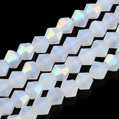 Imitation Jade Bicone Frosted Glass Bead Strands LS-EGLA-A039-J2mm-MB05-1