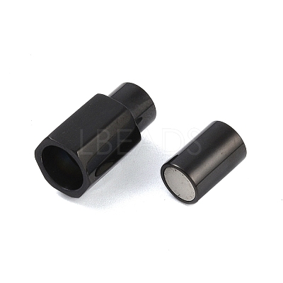 304 Stainless Steel Magnetic Clasps with Glue-in Ends STAS-K282-01B-EB-1