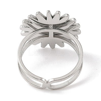 304 Stainless Steel Enamel Open Cuff Rings for Women RJEW-F166-42P-01-1