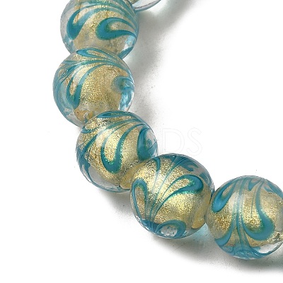 Gold Sand Lampwork Beads Strands LAMP-P071-12mm-06-1