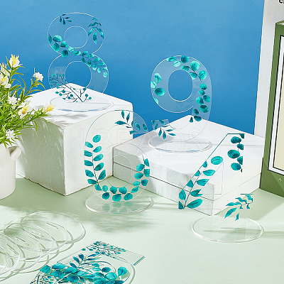 Leaf Pattern Acrylic Digital Seat Board Seat Card DIY-WH0320-39A-1