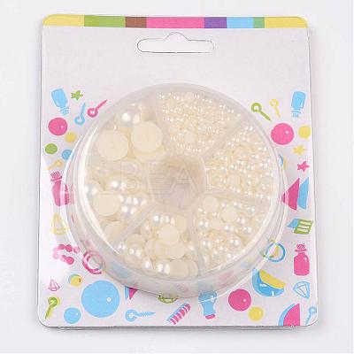 1Box ABS Plastic Imitation Pearl Dome Cabochons SACR-JP0001-24-1