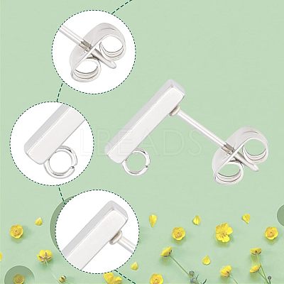 304 Stainless Steel Stud Earring Findings STAS-UN0019-62P-1