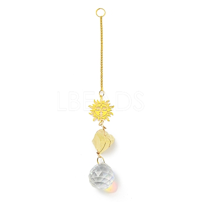 Wire Wrapped Nuggets Natural Citrine Pendant Decorations HJEW-C008-03C-G-1