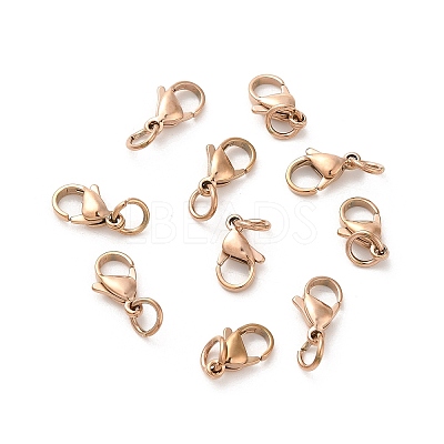 PVD Vacuum Plating 304 Stainless Steel Lobster Claw Clasps STAS-K155-D-11RG-1
