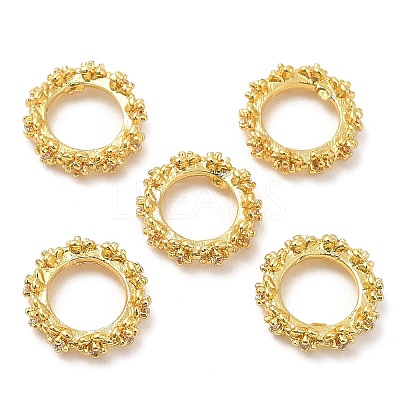 Rack Plating Brass Micro Pave Cubic Zirconia Beads KK-A186-01A-G-1