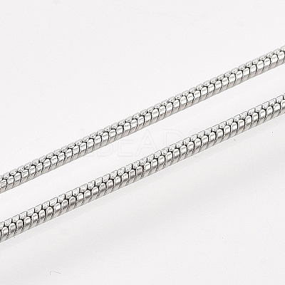 Brass Round Snake Chain Necklace Making X-MAK-T006-11A-P-1