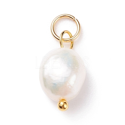 Grade B Natural Cultured Freshwater Pearl Charms PALLOY-JF01497-01-1