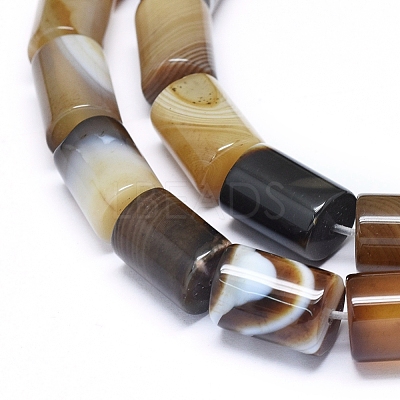 Natural Banded Agate/Striped Agate Beads Strands G-D0005-46-1
