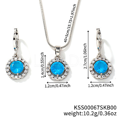 Brass Rhinestones Flat Round Jewelry Set VN0716-5-1