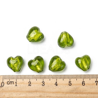 Handmade Silver Foil Glass Beads FOIL-R050-12x8mm-7-1