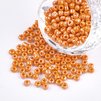 DIY Craft Beads 12/0 Opaque Colors Lustered Round Glass Seed Beads X-SEED-A012-2mm-130-1