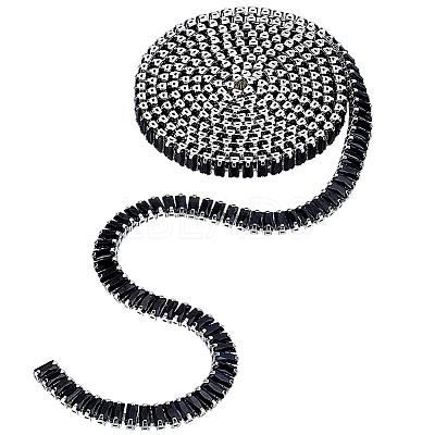 Brass Micro Pave Black Cubic Zirconia Chains CHC-WH0022-002P-1