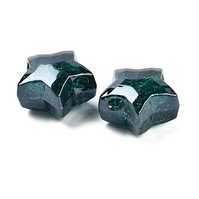 UV Plating Acrylic European Large Hole Beads OACR-S142-02B-1