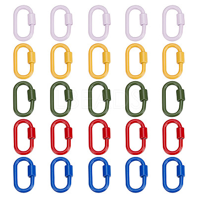 5Pcs 5 Colors Baking Paint Alloy Screw Locking Carabiners FIND-FI0001-12-1