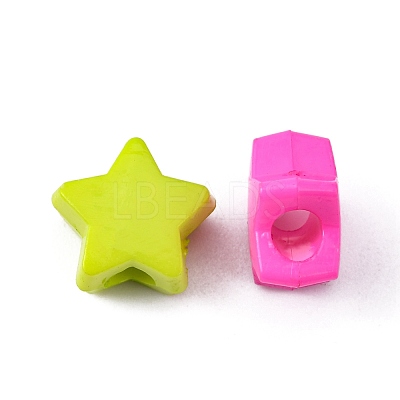 Opaque Acrylic European Beads SACR-Q099-M88-1