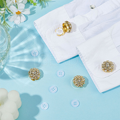 8Pcs Brass Rhinestone Cufflinks KK-ME0003-84G-1