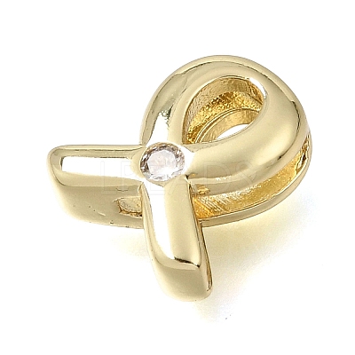 Brass Micro Pave Clear Cubic Zirconia Beads CU-CBAEEA8-34G-1