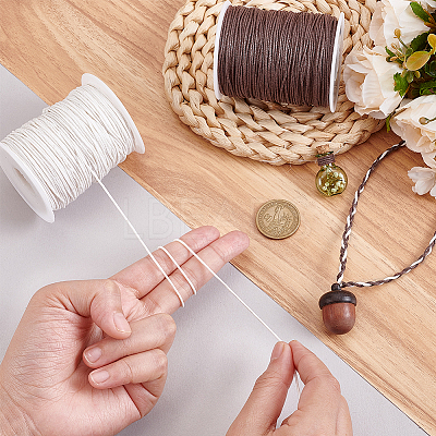 2 Rolls 2 Colors Waxed Cotton Cords YC-PH0001-52G-1